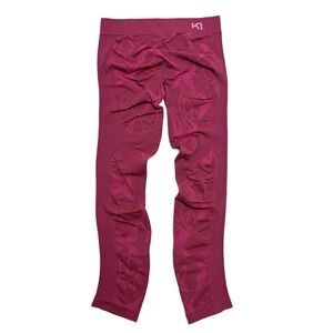 Kari Traa Seamless Leggings Size M Magenta Printed Butterfly Stretch Activewear